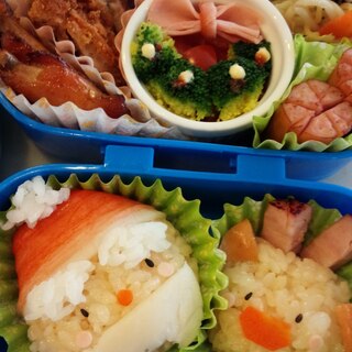 ブロッコリースのサンタ弁当